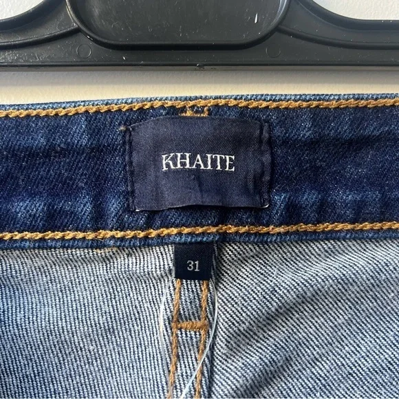 Khaite Raquel Patch Pocket Crop Flare Jeans - Dark Blue Wash - Size 31 - Picture 10 of 14